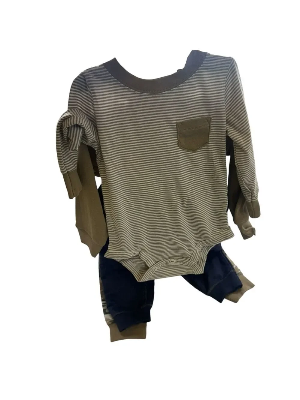 Boy Carter's 3-Piece Outfit 12M Brown Green NWT